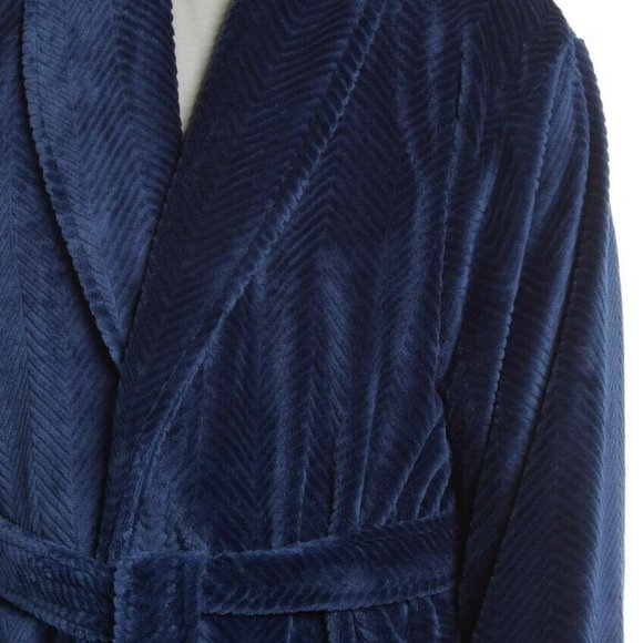 NWT L/XL Daniel Butchler Plush Chevron Robe - Picture 3 of 3